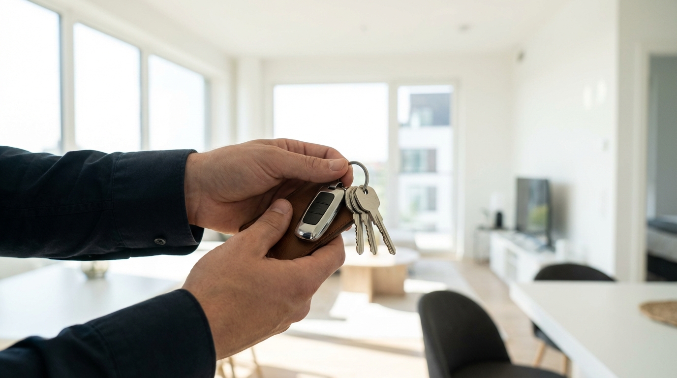 קבלת מפתח לדירה חדשה לאחר ליווי מקצועי של חברת ניהול נכסים