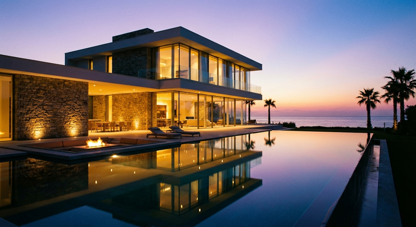 וילה למכירה בלרנקה עם בריכה פרטית המשקיפה לים התיכון